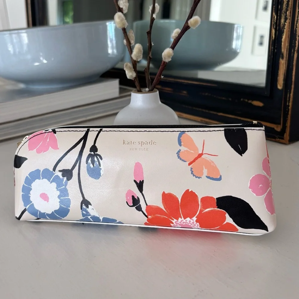 KATE SPADE Garden Floral Pencil Case with Spade Office Supplies - Picture 1 of 13
